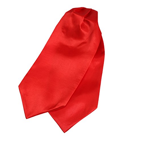 Dan Smith Red Cravat Tie For Men Ascot Handkerchief Satin Solid Self Classic Ascot Scarf Handkerchiefs Business Drc1E01A Red #TOP2