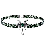 Coteeza Viking Circlet Headpiece Fairy Elf Crown Bairded Tiara Handmade Headband Green Rhinestone Ce