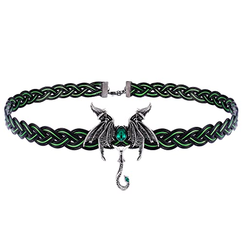 Coteeza Viking Circlet Headpiece Fairy Elf Crown Bairded Tiara Handmade Headband Green Rhinestone Celtic Headband Wing And Angel Cosplay Costume Men Royal Wreath For Women Men Party #TOP14