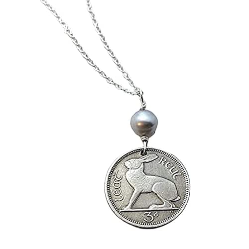 Amazon.com: IRISH RABBIT coin necklace. Ireland coin necklace. Rabbit ...