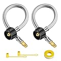 Alloxity 2-Pack 15 inch RV Propane Tank Hose Replacement, Propane Pigtail for RV Propane Regulator 2 Tank Stainless Steel Braided Hose, QCCI to 1/4'' Male Flare Dual Propane Tank Connection Kit