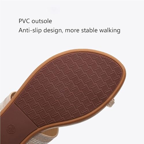 Women Toe Ring Slides Sandals with Rhinestone, Open Toe Slip On Flip Flop Sandals, Split Toes, ith Arch Support Comfy4