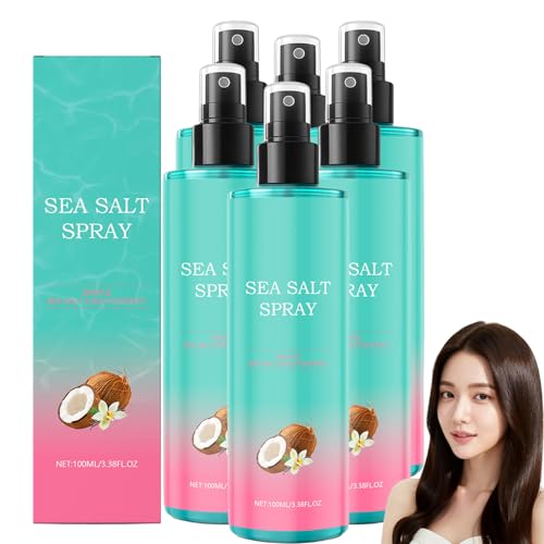 Spray de sal marina para cabello para hombres y mujeres, espray texturizador para textura natural de ondas y playas, aerosoles de sal voluminizante para cabello fino con retención de luz, estiércol de