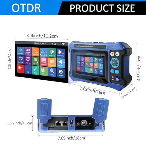 Image of 16-in-1 OTDR Fiber Optic Tester 1310 /1550 /1625nm, with Event Map, 10G PON OPM, VFL, OLS, RJ45 Cable Tracker, 80km Range Network Diagnosis Tool