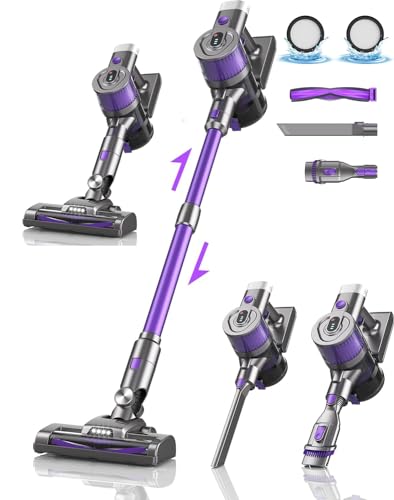 OLAYMEY Akku Staubsauger 30000PA 6 IN 1 Staubsauger Kabellos Stielstaubsauger 50 Min Laufzeit, Akkusauger Kabelloser Staubsauger Beutellos Stabstaubsauger für Hartboden Teppich Tierhaare Auto