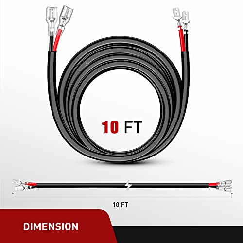 Nilight LED Light Bar Wiring Harness 2 PCS 12 AWG Extension Kit 10 Feet for Off Road Work Lights Driving Fog Boat Lighting by Nilight - Image 9