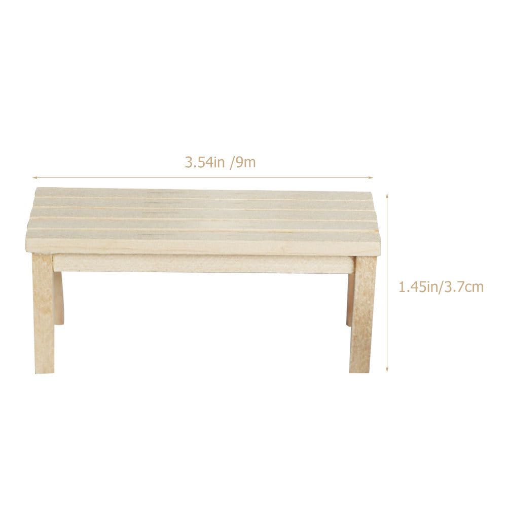 BESPORTBLE Dollhouse Dolls House Garden Accessories Mini Furniture 1/12 Scale Wooden Park Bench Simulation Miniature Chair Seat Dollhouses Landscape Art DIY Craft Ornament Fairy Decor Doll Toys - Image 4