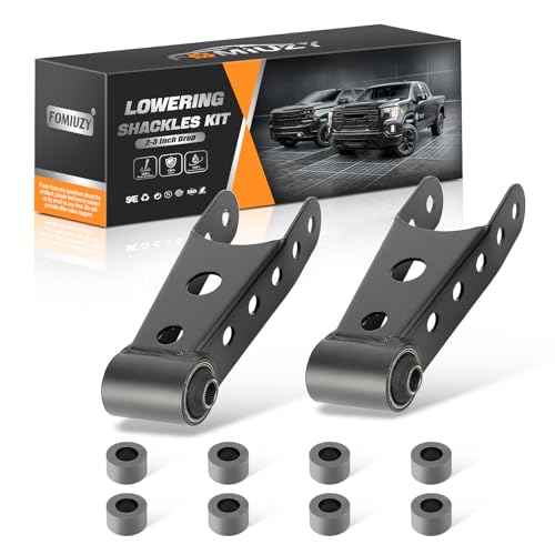 WEILEITE 2-3 Inch Suspension Rear Drop Lowering Shackles Kit Fit For Chevy Silverado GMC Sierra 1500 1999-2019 C1500 C2500 K1500 K2500 Yukon Tahoe Ford Ranger F150 1988-1998 Replaces 6400 410520