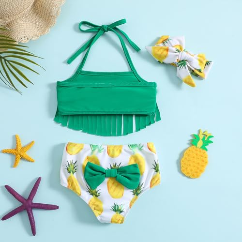Image of Baby Bucket Girls Stylish Two-Piece Swimsuit| Baby Girl Bikini Swimsuit with Headband