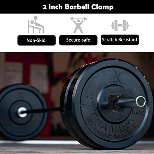 Gioyonil Barbell Clamps Collars, 2 Inch Non-Slip Olympic Weight Bar Plate Locks Clips Quick Release Set Of 4 For Weightlifting Fitness Crossfit Training Workout #TOP1