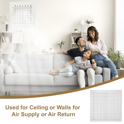 Diffuseur d'air réglable de couvercle ventilation HVAC double déflection pour mur plafond - 6