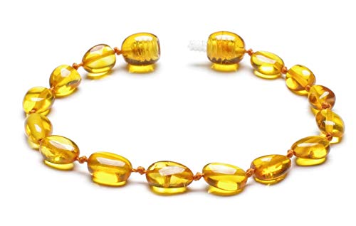 Bernsteinarmband – Bernsteinfußkettchen - 100% Baltischer Bernstein poliert - Bernsteinschmuck - Bernstein Perlen echt