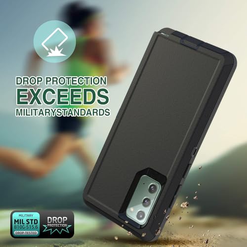 Image of Case for Galaxy Note 20, Heavy-Duty Tough Rugged Shockproof Drop Protective Cover Cases for Samsung Galaxy Note 20, Black