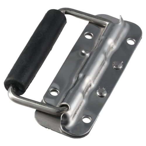 Image of 2pcs Spring Loaded Case Handle, 304 Stainless Steel Surface Mount Chest Handle with Rubber Grip,120mm
