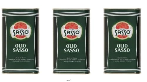 3X1 Sasso Olio d'Oliva, Composto da Oli d'Oliva Raffinati e Vergini + portachiavi italy shop service
