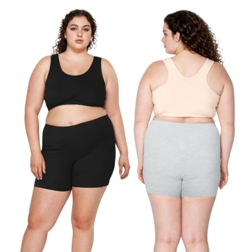 Image of Adira | Under Dress Shots for Women | Plus Size Women Tights Shorts | Soft & Comfy, Knitted Stretchy Fabric | Shorts for Dress | Women Inner Shorts | Plus Size | Pack of 2