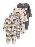NEXT Baby Jungen Babyschlafanzüge, 4er-Pack Monochrom 56-62