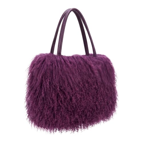 Image of Women Luxury Real Curly Mongolian Lamb Fur Purse