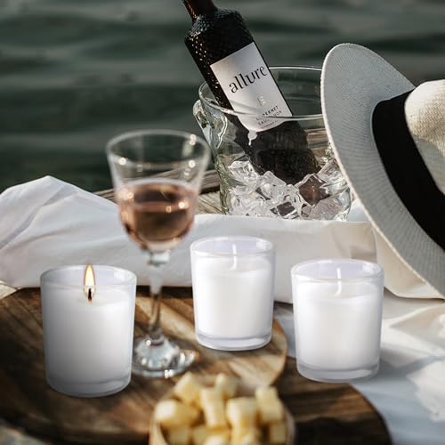 image for ECLHTLNY 48-Pack of Unscented Warm White Votive Candles - 12 Hours Lon