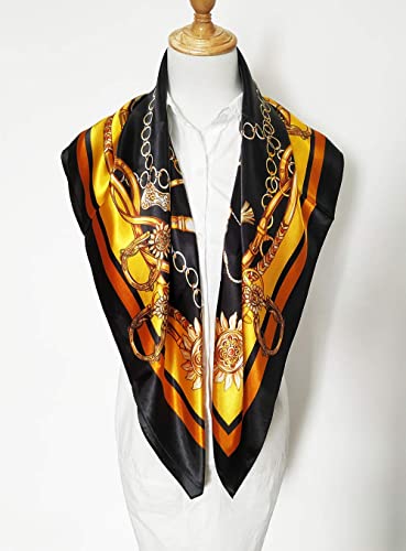 Image of Women's 35 inch Satin Square Silk Like Hair Scarves and Wraps Headscarf for Sleeping | Silk Feel Neckerchief, Hair Scarf, Fashion Bandana, Headscarf, Headband, Hair Wrap Sleeping, Daily Fashion Styling
