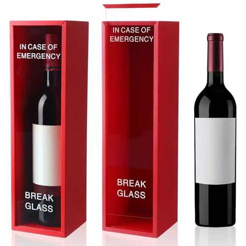 Anglechic Funny Gift Emergency Box 4 x 3 x 13.78 Inch Break in Case of Emergency Box Self Defined Idea Jar Break Glass Prank Gag Gift Valentine Hilarious Office Desk Decor for Birthday Friend Coworker