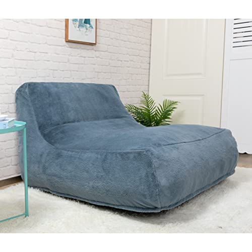 Peeteepoe Soft Plush Lounge Couch, Large Bean Bag Chair For Couple Parent&Child, Foam-Filled Sofa For Living Room, Bedroom, Dormroom, Office, Dark Blue #TOP2