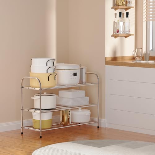 3 Tier Expandable Shoe Rack for Closet, Stainless Steel Shoe Shelf, Strong Weight Capacity Shoes Organizer, Easy to Install and Saving Space Standing Shelf with Sturdy Frame(3 Tier) - Image 6