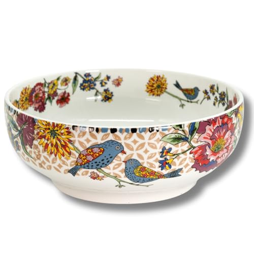 LEONARDO LUXURY HOME DESIGN Insalatiera Porcellana Japan Birds Servizio Elegante e Raffinato Uccelli Giapponesi Adatto a Lavastoviglie Forno e Microonde (23 x 9 cm)