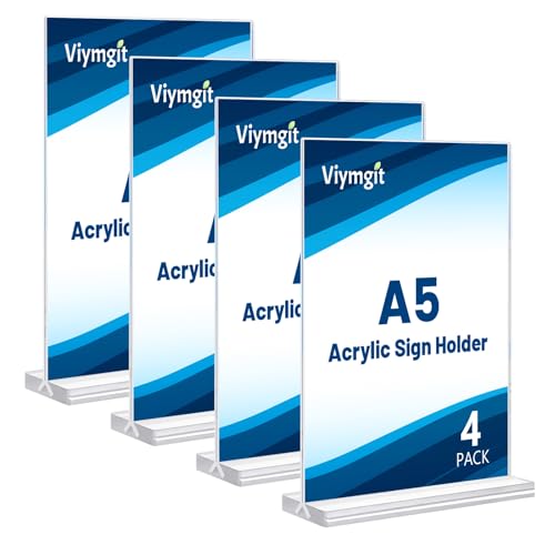 Viymgit A5 Acryl Präsentationsständer 4er-Pack