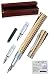 Produktbild ONLINE Kalligrafie-Füllhalter Newood aus Wawa Holz braun I Schönschreibfüller mit den Federstärken 0,8mm - 1,4mm - 1,8 mm I in Bamboo Geschenk-Box, incl. 6 Stück Calligraphy Standard Tintenpatronen