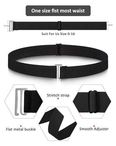 Image of SATINIOR 2 /3 /4 Pack Women Elastic Stretch Belt Invisible Sweater Shirt Tuck Band with Flat Buckle for Jeans Pants