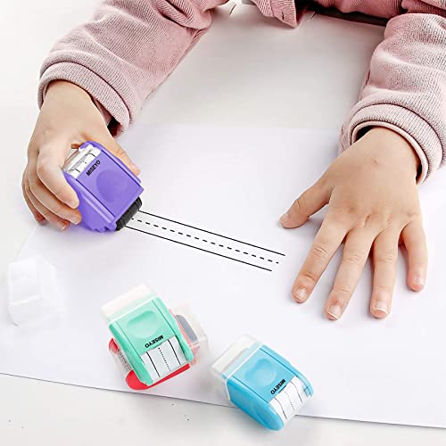 Image of Miseyo Self-Inking Dashed Handwriting Lines Practice Roller Stamp for Kids