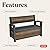 Keter Signature 60 Gallon Storage Bench Deck Box for Patio Furniture, Front Porch Decor and Outdoor Seating – Perfect to Store Garden Tools, Walnut