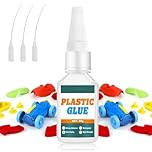 30G Super Glue for Plastic, Fast-Drying Heavy Duty Plastic Glue for PVC, Models, 3D Prints, Toys, Waterproof Adhesive for Home DIY Crafts, with Anti-Clog Cap & Brush Applicator
