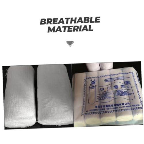 10 piezas de rollos de gasa desechables 8x600cm para primeros auxilios, compresión, cuidado de heridas y entrenamiento de emergencia miniatura 3