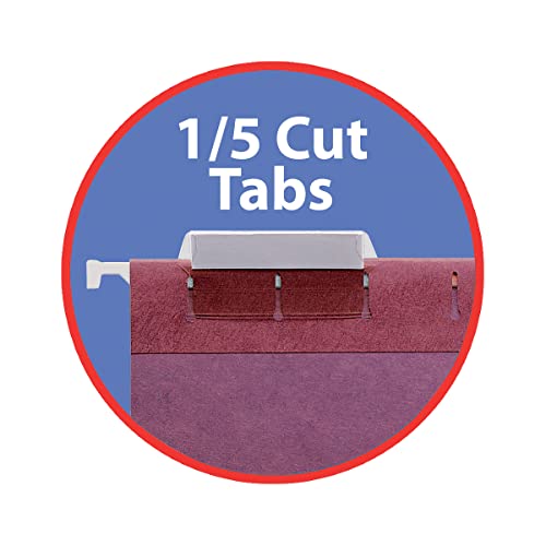 Smead Hanging File Folder With Tab, 1/5-Cut Adjustable Tab, Letter Size, Assorted Colors, 25 Per Box (64056) #TOP3