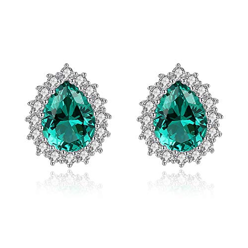 Pendientes de topacio de gota grande plata de ley 925 mujer joyería fina tres colores