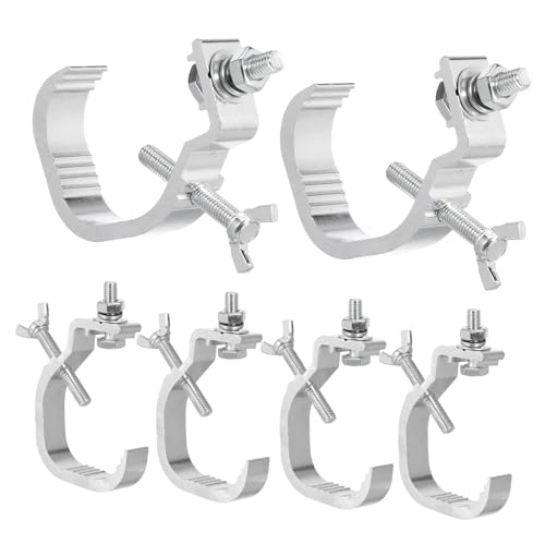 Clips métalliques pour lampes de DJ et jeux de lumière de soirée, lot de 6 en aluminium