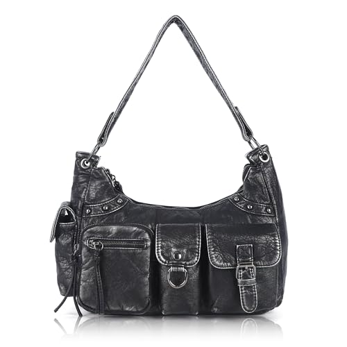 Sac hobo pour femme en cuir végétalien : fini le désordre avec ce sac multi-poches fonctionnel