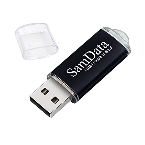 SamData USB Flash Drives 16GB 1 Pack USB 2.0 Thumb Drives Memory Stick Data Storage Jump Drive Zip Drive Drive with Led Indicator (Black, 16GB-1Pack)