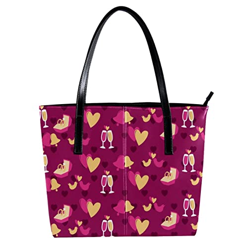 Sac à main fourre-tout grand volume en cuir PU violet fini le désordre