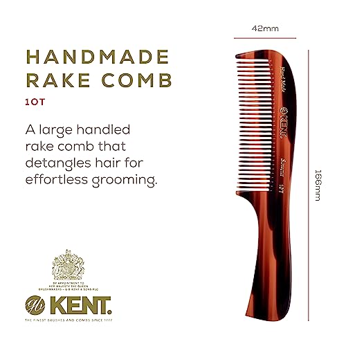 Kent PT-9BSO-8ABR 10T Large Wide Tooth Comb - Rake Comb Hair Detangler / Wide Tooth Comb thumb #1