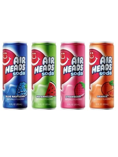 Airheads Soda 4 Pack – Blue Raspberry, Orange, Watermelon &