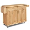 Homestyles General Line Kitchen Mobile Cart with Drop Leaf Breakfast Bar 54 Inches Wide Natural Hardwood FURNITURE
