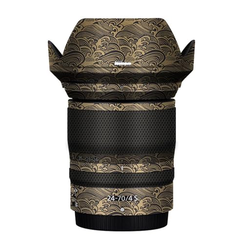 Mebont �J�����A�N�Z�T���[ Nikon Z 24-70mm f/4 S�Ή� �����Y�ɓK������ی쑕���X�e�b�J�[�ŁA�ώC�����A�ϖ��Ր�������������Y�X�L���ی�t�B�����A����(Wave Gold)