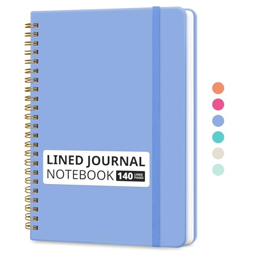 Image of Taja Lined Spiral Journal Notebook for Women & Men, 140 Pages, College Ruled Hardcover Notebook for Work & Note Taking, Journals for Writing, A5(5.7 inch x 7.9 inch) - Lavender