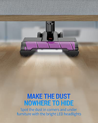 Powools 25Kpa Cordless Vacuum Cleaner - Stick Vacuum Cleaner High Power W/Long Battery Life, Portable Household Vacuum Cleaner For Carpet And Floor, 6-In-1 Wireless Vacuum, Purple (Pl8732) #TOP5