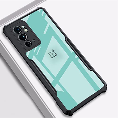 Image of Pikkme Oneplus 9RT 5G Back Cover | Crystal Clear Transparent Back | Ultra Hybrid | Full Camera Protection | Raised Edge | Bumper Back Case for Oneplus 9RT 5G (Black)