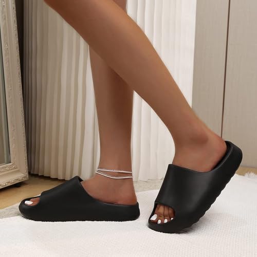 Unisex Pillow Slippers Slides for Women and Men, EVA Comfort Super Soft Quick Drying Rubber Shower Cloud Slides, Lightweight Spa Massage Summer Sandals for Adult Couples Indoor and Outdoor - Thumbnail 4