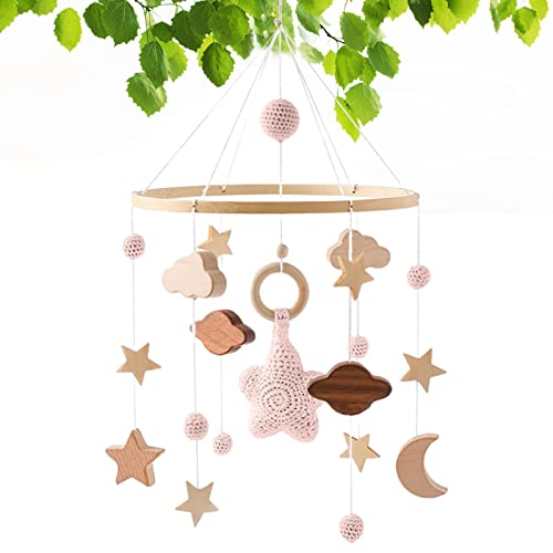 Berço Móbile - suspensão cama bebê neutro,Decoração quarto infantil Nuvens brinquedo Sinos vento tet